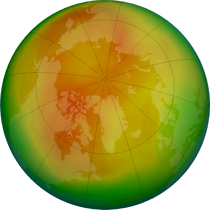 Arctic ozone map for April 2018